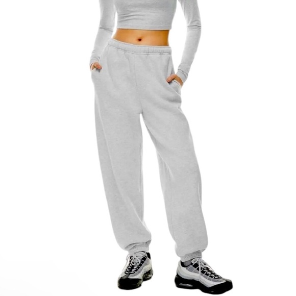 Aritzia TNA Cozy Fleece Jogger Pants‎ Women's XS Gray Loungewear Athletic - Picture 1 of 7